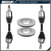For 2014-2007 Toyota FJ Cruiser 4.0L Front 2 CV Axles & 2 Brake Discs Rotors 6B93BC-57