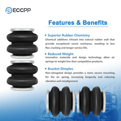 4x Air Suspension Spring Air Bags For 3/8" 1/2" NPT Port Heavy Duty 2600 LBS 6B93BC-57