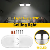 3 Camper Color Dimmable 12-24V RV Ceiling Double Dome Light Camper Trailer Boat 6B93BC-57