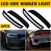 For 2015-2022 Dodge Charger Smoked Lens LED Rear &Front Bumper Side Marker Light 6B93BC-57