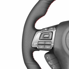 Top Black Leather Steering Wheel Stitch-on Wrap Cover For Subaru WRX STI 15-20