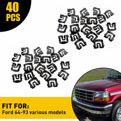 For Mercury Cougar Windshield & Rear Window Trim Molding Clips- 1964-93- 40pcs A 6B93BC-57