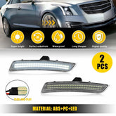 For Cadillac CTS ATS 2014-19 Clear White LED Bumper Side Marker Signal Light EOA 6B93BC-57