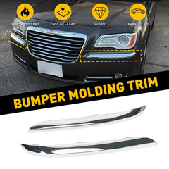 2Pc SET = LH & RH FRONT BUMPER MOLDING CHROME TRIM FOR 2011-2014 CHRYSLER 300 EA 6B93BC-57