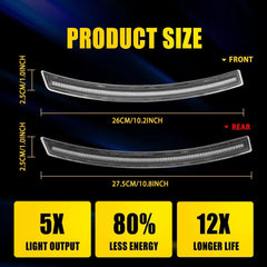 Set For 14-19 Chevy Corvette C7 Full LED Clear Turn Signal Side Marker Lights EA 6B93BC-57