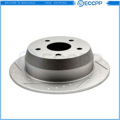 Rear Drilled Slotted Brake Rotors Black & Pads for Jeep Grand Cherokee 4.0L V8 6B93BC-57