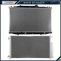 Aluminum Radiator & AC Condenser Cooling Kit For 03-07 Honda Accord 6B93BC-57
