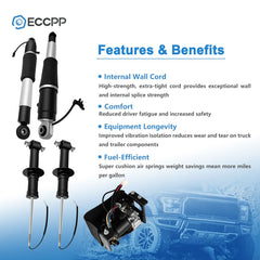 5x Front Rear Air Suspension Shock & Compressor For Escalade Cadillac GMC Yukon