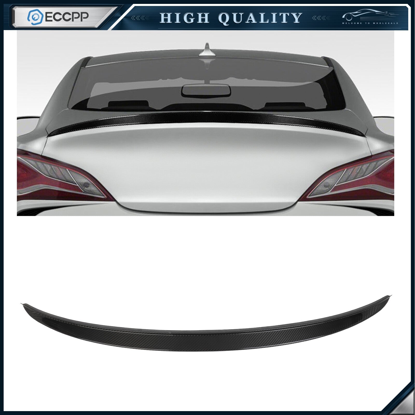 For 2010-2016 Hyundai Genesis Coupe Lip Type Carbon Fiber Spoiler 6B93BC-57