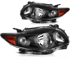 ECCPP Headlights Assembly For Toyota For Corolla 1.8L 2.4L 2009-2010 Pair Black 6B93BC-57
