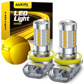 AUXITO Lamp H11 H8 H9 Amber Yellow LED Fog Light DRL Bulbs Super Bright 5000LM A AUXITO