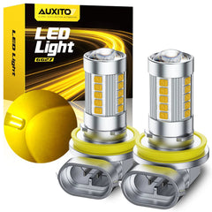 AUXITO Lamp H11 H8 H9 Amber Yellow LED Fog Light DRL Bulbs Super Bright 5000LM A AUXITO