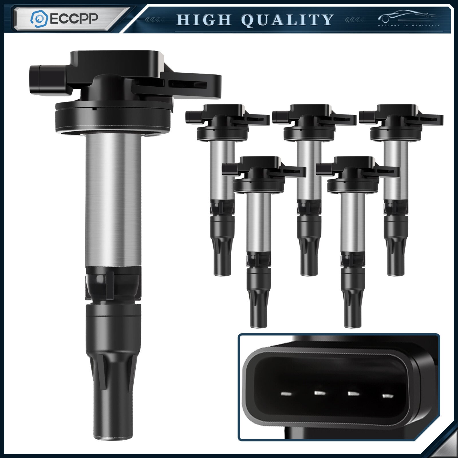 ECCPP 6 Ignition Coils For 4.2L V8 Jaguar S-Type Super Vanden Plas XF XJ8 XJR XK ECCPP