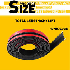 4M 13FT Rubber Seal Strip Weather Trim Car Front Rear Windshield Sunroof Edge US 6B93BC-57