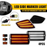 For Jeep Wrangler TJ 1997-06 Smoked LED Bumper Signal Front Side Marker Lights A 6B93BC-57