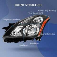 For Nissan Altima Sedan 2010-2012 Replacement Headlights Assembly One Pair Lamp 6B93BC-57