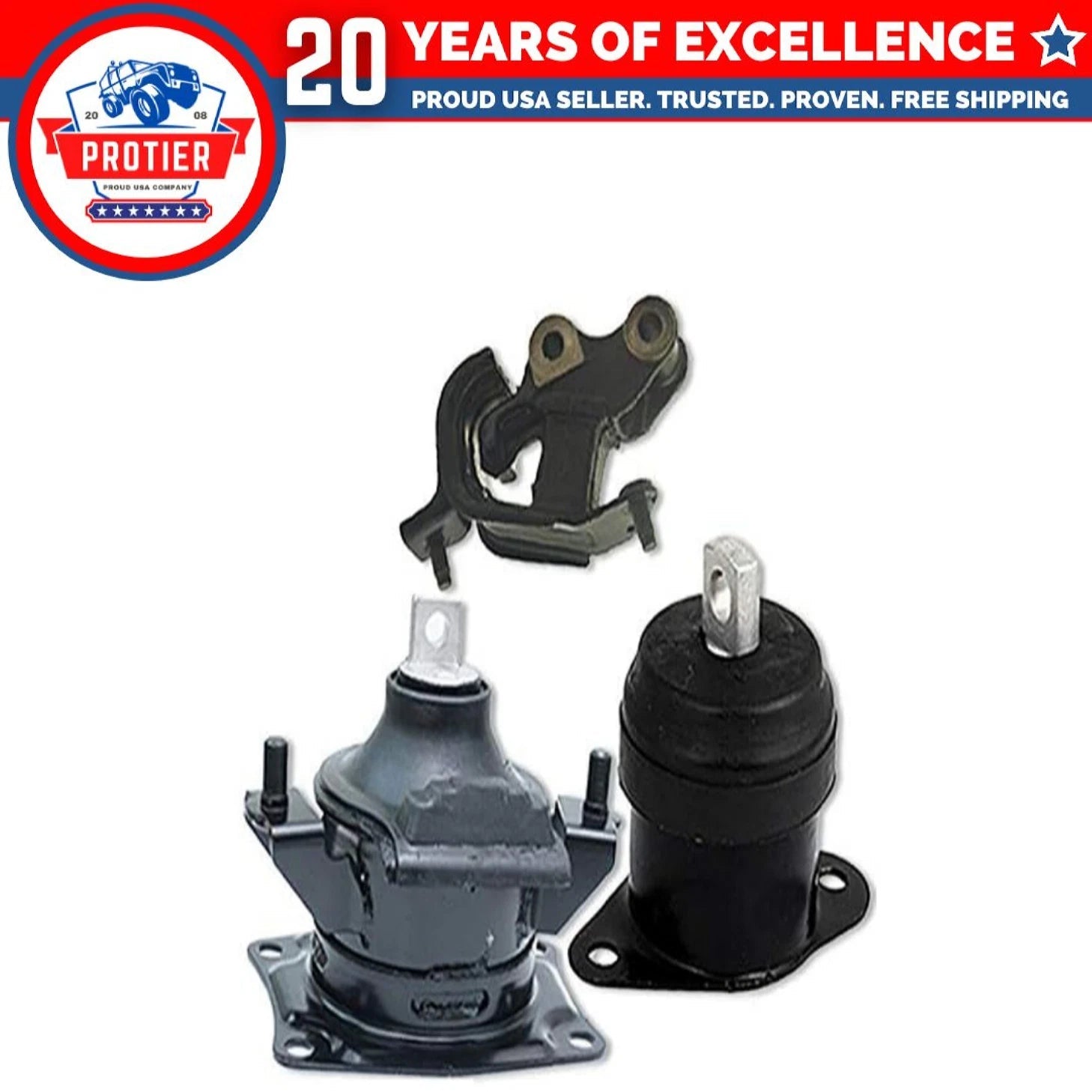 Fits 2003-2007 Honda Accord 2.4L MANUAL Front RT & Rear Motor/FR Trans Mount : 6B93BC-57