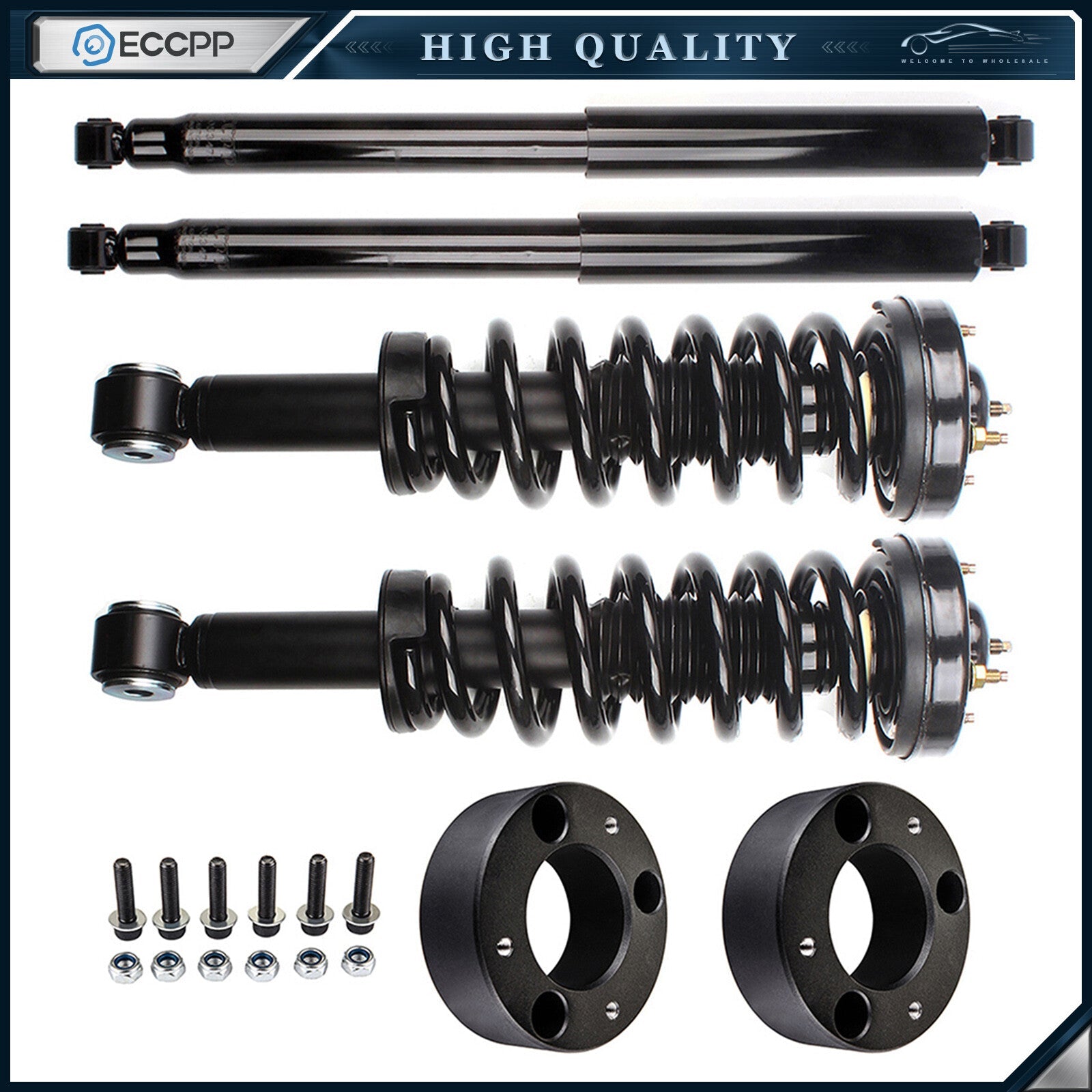 3" Front Leveling Lift Kit & 4X Struts Shocks For Ford F-150 2WD 2009 2010-2012 6B93BC-57
