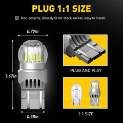 For Toyota Prius 2004-2015 LED Back Up Reverse Light Bulb Lamp Bright White 7443 6B93BC-57