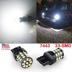 AUXITO 2X 7443 7440 Back Up Reverse Light 6000K White LED Tail Bulb 33SMD EOA AUXITO