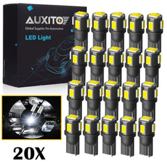 AUXITO 20pcs 6000K T10 194 168 Car Interior Kit Side Marker LED Light Bulb White AUXITO