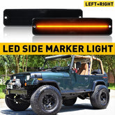 Smoke LED Side Marker Lights Signal Fender Lamp For Jeep 1987-1995 Wrangler YJ 6B93BC-57