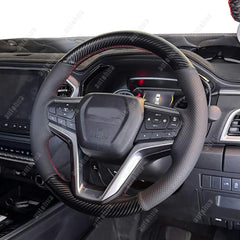 3D Carbon Fiber&Leather Steering Wheel Stitch on Wrap Cover For Isuzu D-MAX 20+ 6B93BC-57