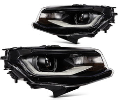 Pair Kit LED Black Headlights Assembly For 2016-2018 Chevrolet Camaro Black 6B93BC-57