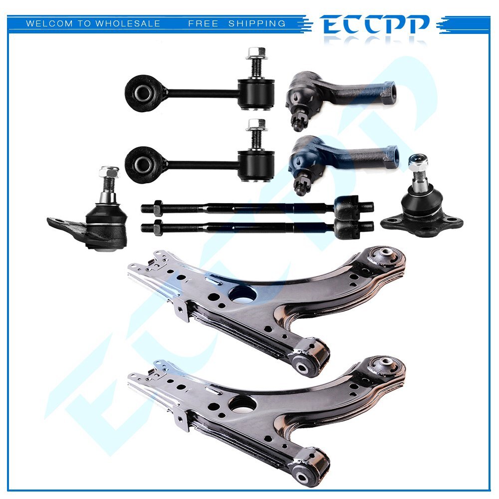 10pcs Front Control Arms Tie Rod Ends For Volkswagen Golf Jetta Beetle 1998-2005 KOEEP
