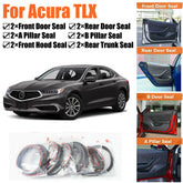 Door Rubber Seal Strips Weather Draft Wind Noise Reduction Kit For Acura TLX