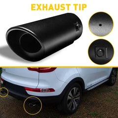 Black Car Stainless Steel Rear Pipe Exhaust Tail Tip Muffler Round Accessories A 6B93BC-57