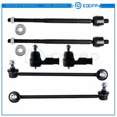 6pcs For 2003-2007 08 Hyundai Tiburon Front Sway Bars Inner Outer Tie Rod Links