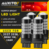 4X AUXITO Red 3157 3156 LED Tail Brake Stop Backup Indicator Light Bulbs DRL EOA AUXITO