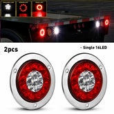 Pair LED Round Truck Trailer RV Tail Light Stop Running Rear Brake Reverse Lamps 6B93BC-57
