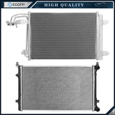 Aluminum Radiator & AC Condenser Cooling Kit For 2010-2014 Volkswagen Golf 6B93BC-57