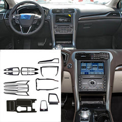 Interior Center Console Carbon Fiber Molding Sticker Decals For Ford Fusion 2017