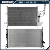 Aluminum Radiator & AC Condenser Cooling Kit For 04 05 06 07 08 09 Mazda 3 6B93BC-57