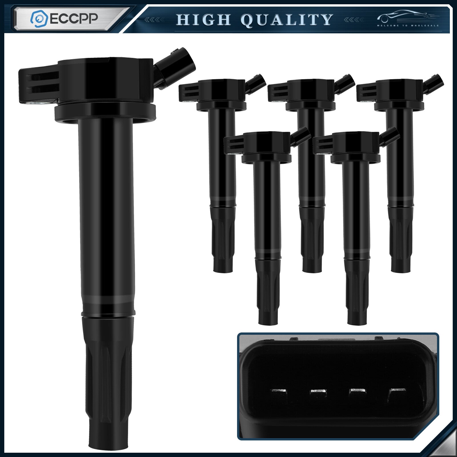 ECCPP 6 Ignition Coils For 2005-2018 Toyota Avalon 2007-2017 Toyota Camry 3.5L ECCPP