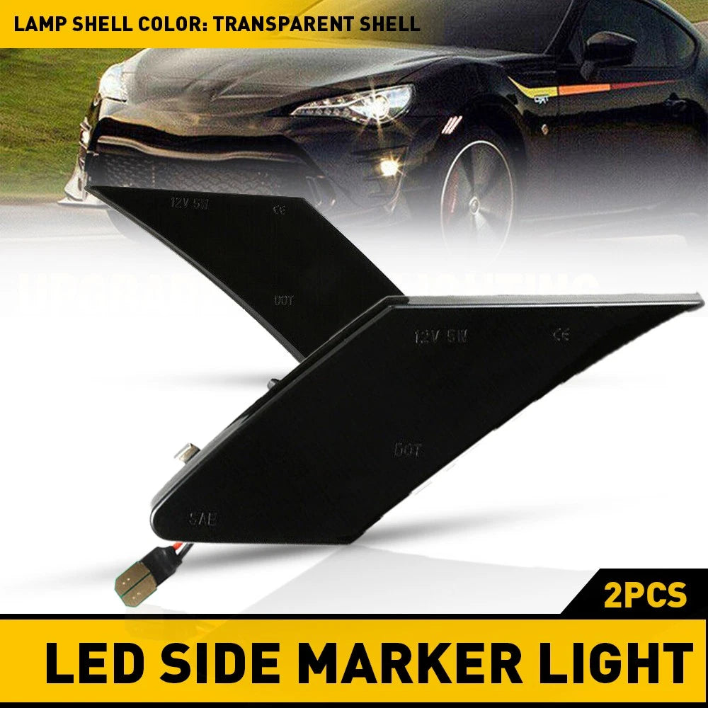 For 2017-2020 Toyota 86 Smoked White LED Side Marker Light Turn Signal Lamp EOA 6B93BC-57
