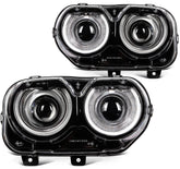 Pair Kit LED Black Headlights Assembly For 2015-2022 Dodge Challenger Black 6B93BC-57