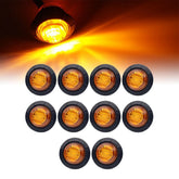 10X 3/4" Round LED Side Marker Bullet Light For Truck Trailer Amber 12V EOA 6B93BC-57