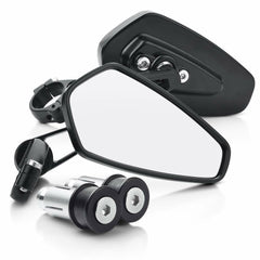 Universal 7/8" 22mm Motorcycle Handle Bar End Rearview Side Rear View Mirrors US