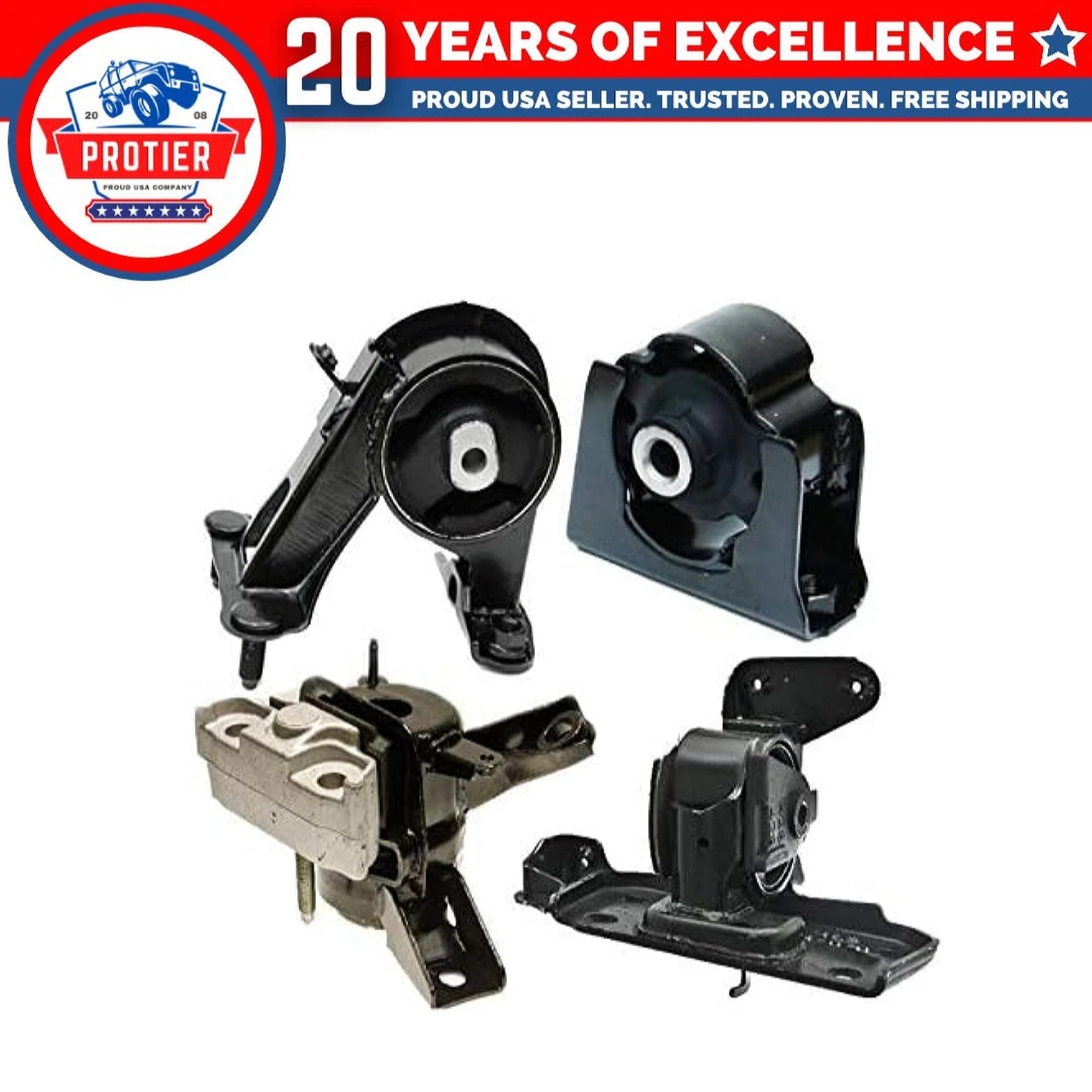 Fits 2006-2008 Toyota RAV4 2.4L 2WD Engine Motor & Trans Mount Set 4PCS : 6B93BC-57