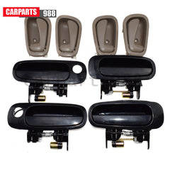 Black Outside +Beige Inside Door HandleFront Rear for 98-02 Toyota Corolla Prizm 6B93BC-57