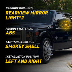 Smoke Side Mirror Amber LED Signal Light For 2008-2016 Ford F250 F350 Super Duty 6B93BC-57