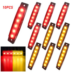 10x LED Side Marker Amber Red Lights Clearance Light Truck Trailer RV Waterproof 6B93BC-57