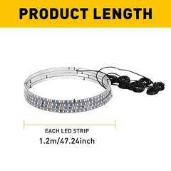 4PCS 15.5" RGB Color LED Chasing Truck Wheel Rings Rim Lights For Jeep Wrangler 6B93BC-57