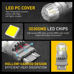 AUXITO 3157 3156 LED Reverse Backup Light Bulbs 6000K White Super Bright 2US6T A 6B93BC-57