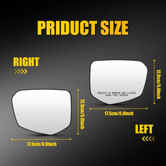 Pair Mirror Glass Power Driver Passenger Side For 2016 2017 18-2021 Honda Civic 6B93BC-57