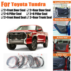 Door Rubber Seal Strips Weather Draft Wind Noise Reduction Kit For Toyota Tundra
